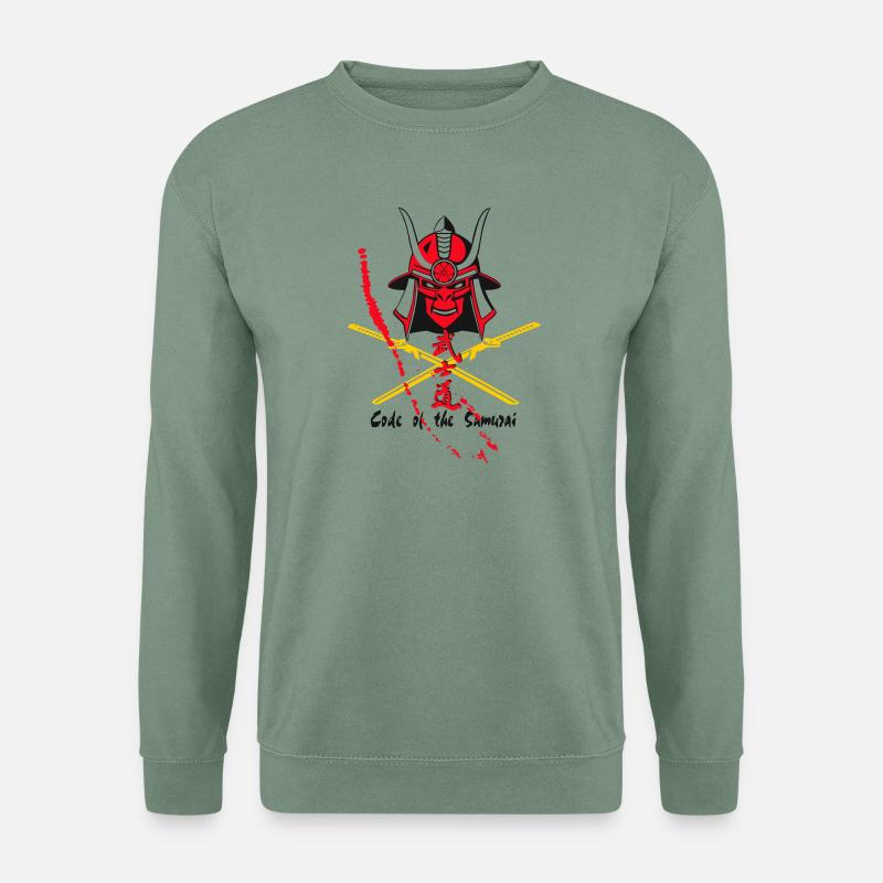 Code Samurai Krieger: Klingen-Design - Unisex Pullover - Graugrün
