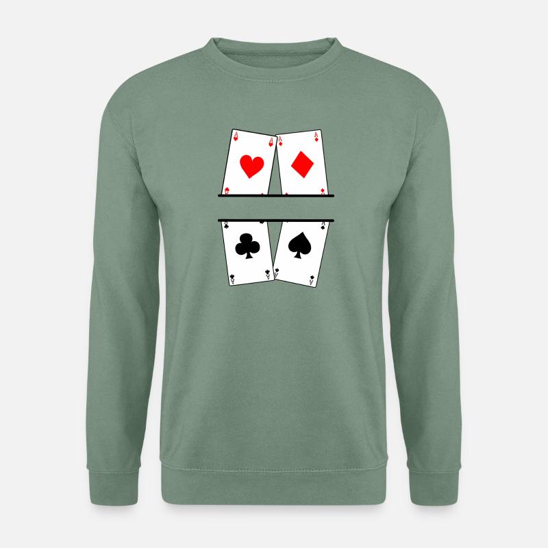 Textbanner mit vier Assen - Unisex Pullover - Graugrün