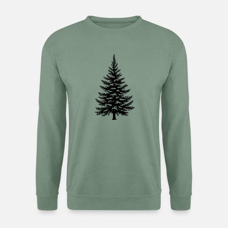 Baum Fichte Tanne Nadelbaum Vektor - Unisex Pullover - Graugrün
