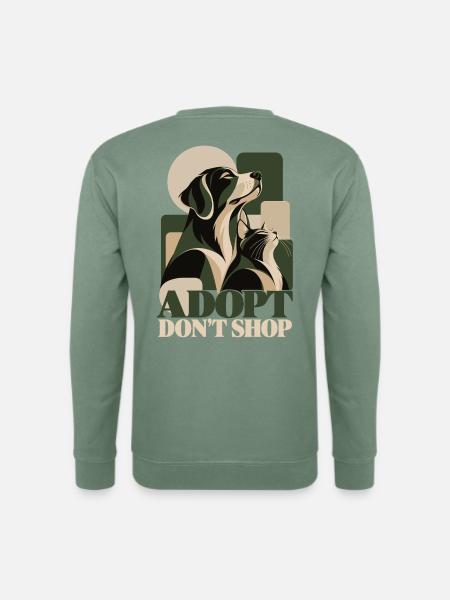 Adopt Don’t Shop Dog & Cat - Unisex Pullover - Graugrün