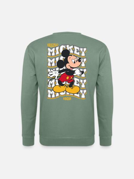 Mickey & Minnie Mit Original Mickey Motiv 1928 - Unisex Pullover - Graugrün