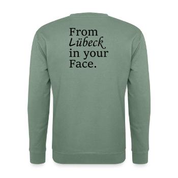 From Lübeck - Unisex Pullover - Graugrün - Hinten