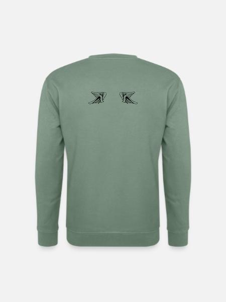 Design 14 (Flügelset, weit) - Unisex Pullover - Graugrün
