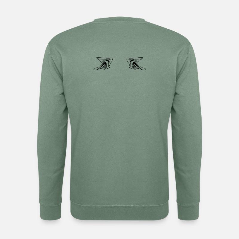 Design 14 (Flügelset, weit) - Unisex Pullover - Graugrün