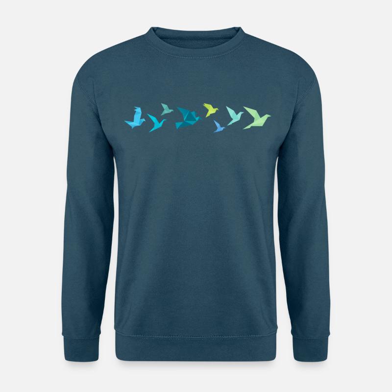 Origami Vogelzug - Unisex Pullover - Indigoblau