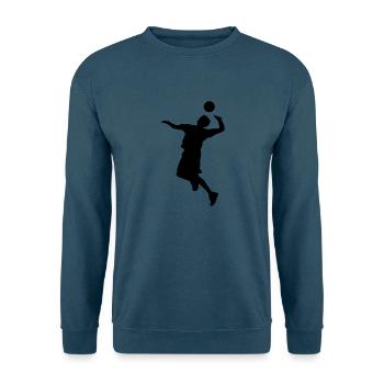 Volley Sillhouette - Unisex Pullover - Indigoblau - Vorne