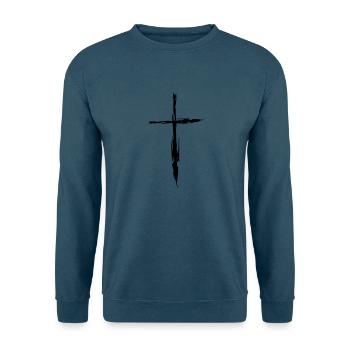 Kreuz - Unisex Pullover - Indigoblau - Vorne