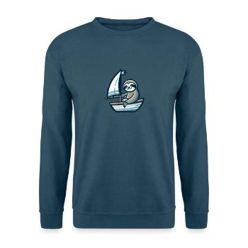 Sommersegeln mit Faultier auf Jolle - Unisex Pullover - Indigoblau - Vorne
