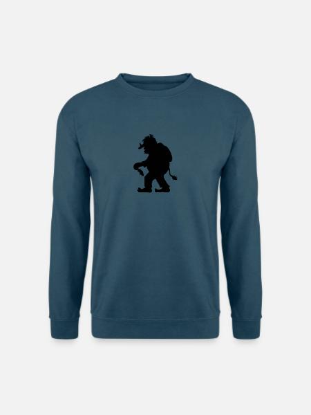 Norwegischer Troll | Trollfigur mit Tannenbaum - Unisex Pullover - Indigoblau