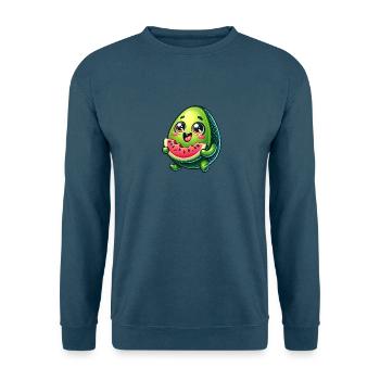 Avocado & Wassermelone Süßes Comic - Unisex Pullover - Indigoblau - Vorne