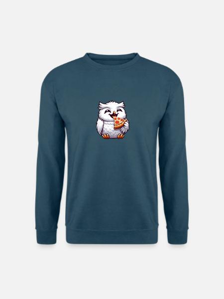 Eule Schneeeule Pizza Pizzaliebhaber - Unisex Pullover - Indigoblau
