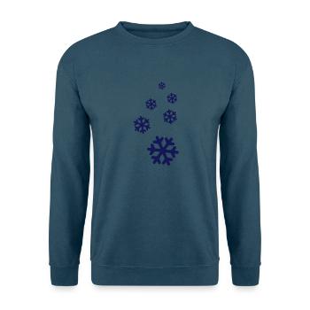 Schneeflocken - Unisex Pullover - Indigoblau - Vorne
