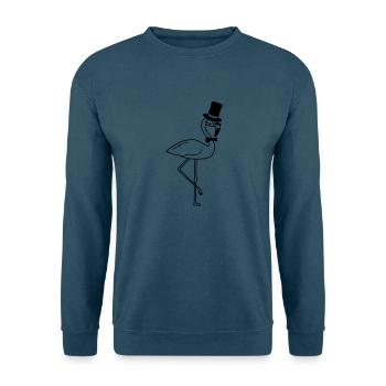 sir herr gentlemen reich zylinder hut monokel flam - Unisex Pullover - Indigoblau - Vorne