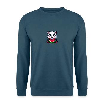 Panda Mit Wassermelone Fruchtig Lustig - Unisex Pullover - Indigoblau - Vorne