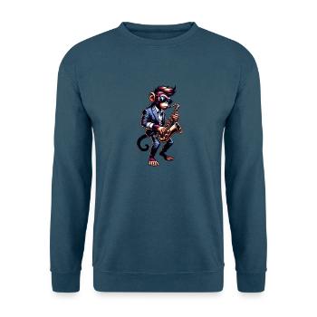 Cooler Affe Saxofon Jazz Musik Schimpanse - Unisex Pullover - Indigoblau - Vorne