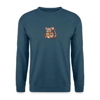 Süße Maus knabbert Keks - Unisex Pullover - Indigoblau - Vorne
