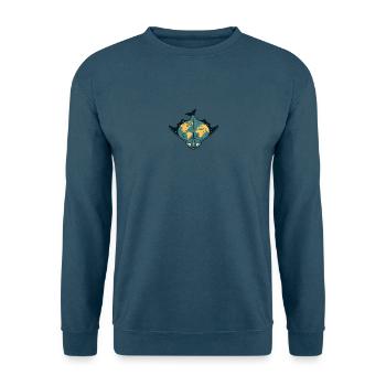 Flunder als Flache Erde Lustig - Unisex Pullover - Indigoblau - Vorne