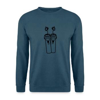 2 freunde team duo party dj musik cool gesicht lac - Unisex Pullover - Indigoblau - Vorne