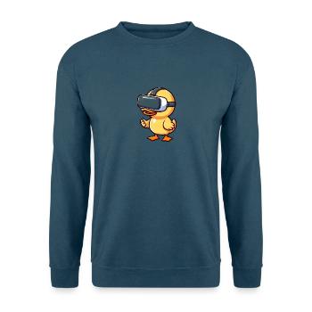 Ente Erpel VR Virtual Reality Gamer Zocker Süß - Unisex Pullover - Indigoblau - Vorne