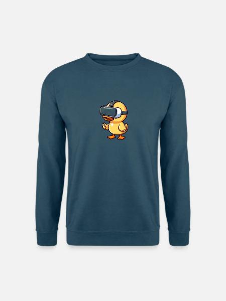 Ente Erpel VR Virtual Reality Gamer Zocker Süß - Unisex Pullover - Indigoblau