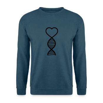 dna herz liebe forscher wissenschaft gene spirale - Unisex Pullover - Indigoblau - Vorne