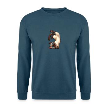 Lustige Siamkatze Handstand Kunststück Siamesische - Unisex Pullover - Indigoblau - Vorne