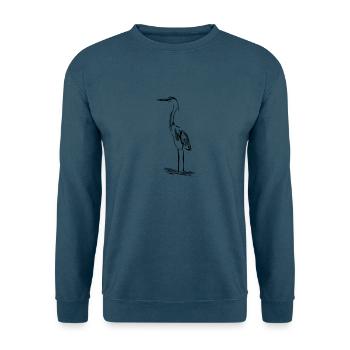 Eleganter Fischreiher - Unisex Pullover - Indigoblau - Vorne