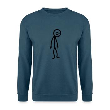 Trauriges Unglückliches Strichmännchen Deprimiert - Unisex Pullover - Indigoblau - Vorne