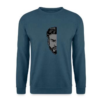 mann halbes gesicht kopf boese junge maennlich ern - Unisex Pullover - Indigoblau - Vorne