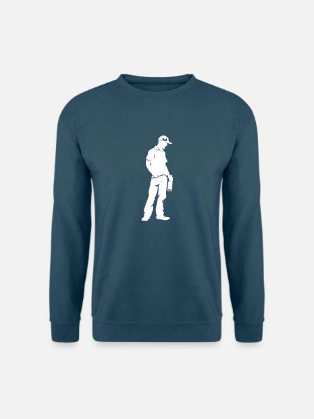 Drinking Mann Flasche - Unisex Pullover - Indigoblau