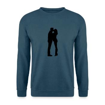 couple kissing - Unisex Pullover - Indigoblau - Vorne