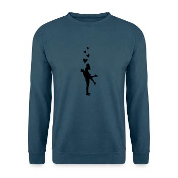 couple love hearts - Unisex Pullover - Indigoblau - Vorne
