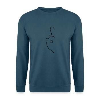 Schräge Katze - Unisex Pullover - Indigoblau - Vorne