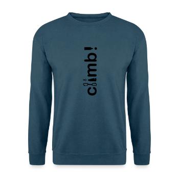 "climb" - Klettern! - Unisex Pullover - Indigoblau - Vorne