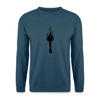 schwarz nachtwanderung fackel licht hell feuer fla - Unisex Pullover - Indigoblau - Vorne