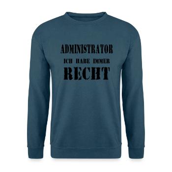 Administrator - Unisex Pullover - Indigoblau - Vorne