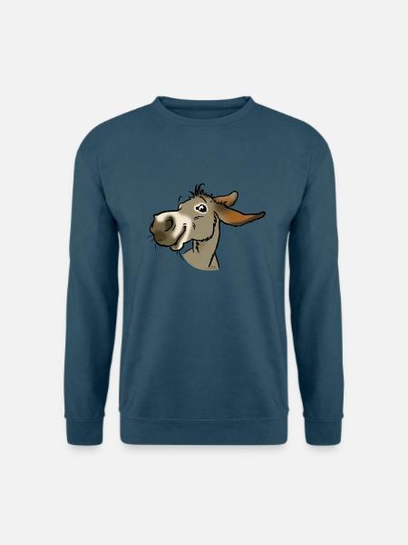 Ane lächelnd grau - Unisex Pullover - Indigoblau