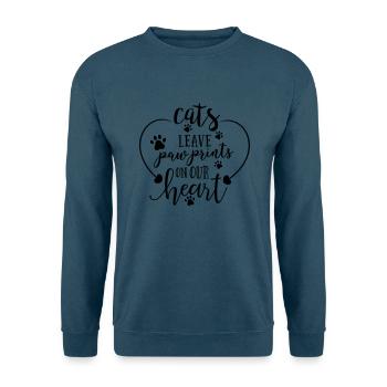 cats leave paw prints - Unisex Pullover - Indigoblau - Vorne