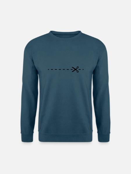 hier_aufschneiden - schere - shear - Unisex Pullover - Indigoblau