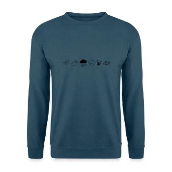 Wetterleiste,Sonne,Regen,Schnee,bewölkt,Wind, - Unisex Pullover - Indigoblau - Vorne