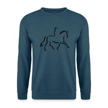 Dressurreiter / Dressurpferd (alle Farben mögl.) - Unisex Pullover - Indigoblau - Vorne