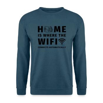 Home is where the WIFI connects automatically - Unisex Pullover - Indigoblau - Vorne