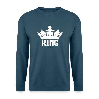 King & Queen | King - Unisex Pullover - Indigoblau - Vorne