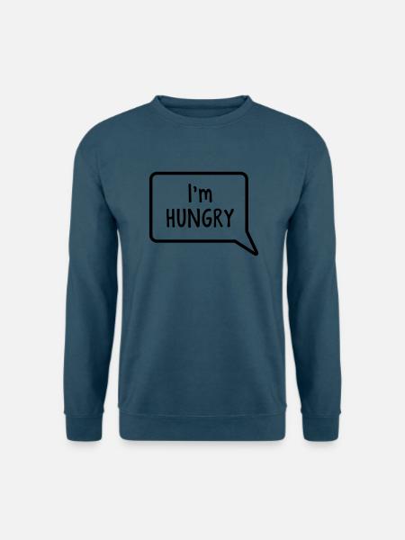 Ich bin hungrig Sprechblase Bauch Design - Unisex Pullover - Indigoblau