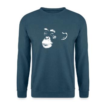 Schimpanse - Chimp - Chimpanzee - Unisex Pullover - Indigoblau - Vorne