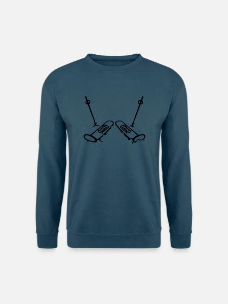 comic sport skier cartoon clipart urlaub 2 ski bre - Unisex Pullover - Indigoblau