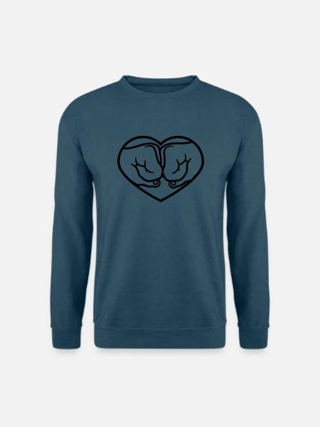 liebe herz 2 beste freunde einschlagen bro fist be - Unisex Pullover - Indigoblau