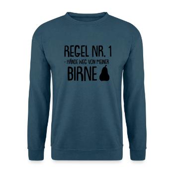 regel nr 1 hände weg von meiner birne - Unisex Pullover - Indigoblau - Vorne