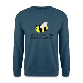 Biene - Rettet die Bienen - Unisex Pullover - Indigoblau - Vorne