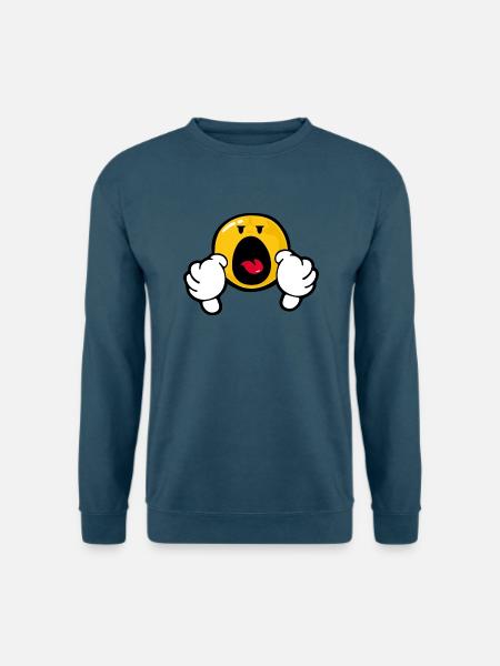Smiley Anger - Unisex Pullover - Indigoblau